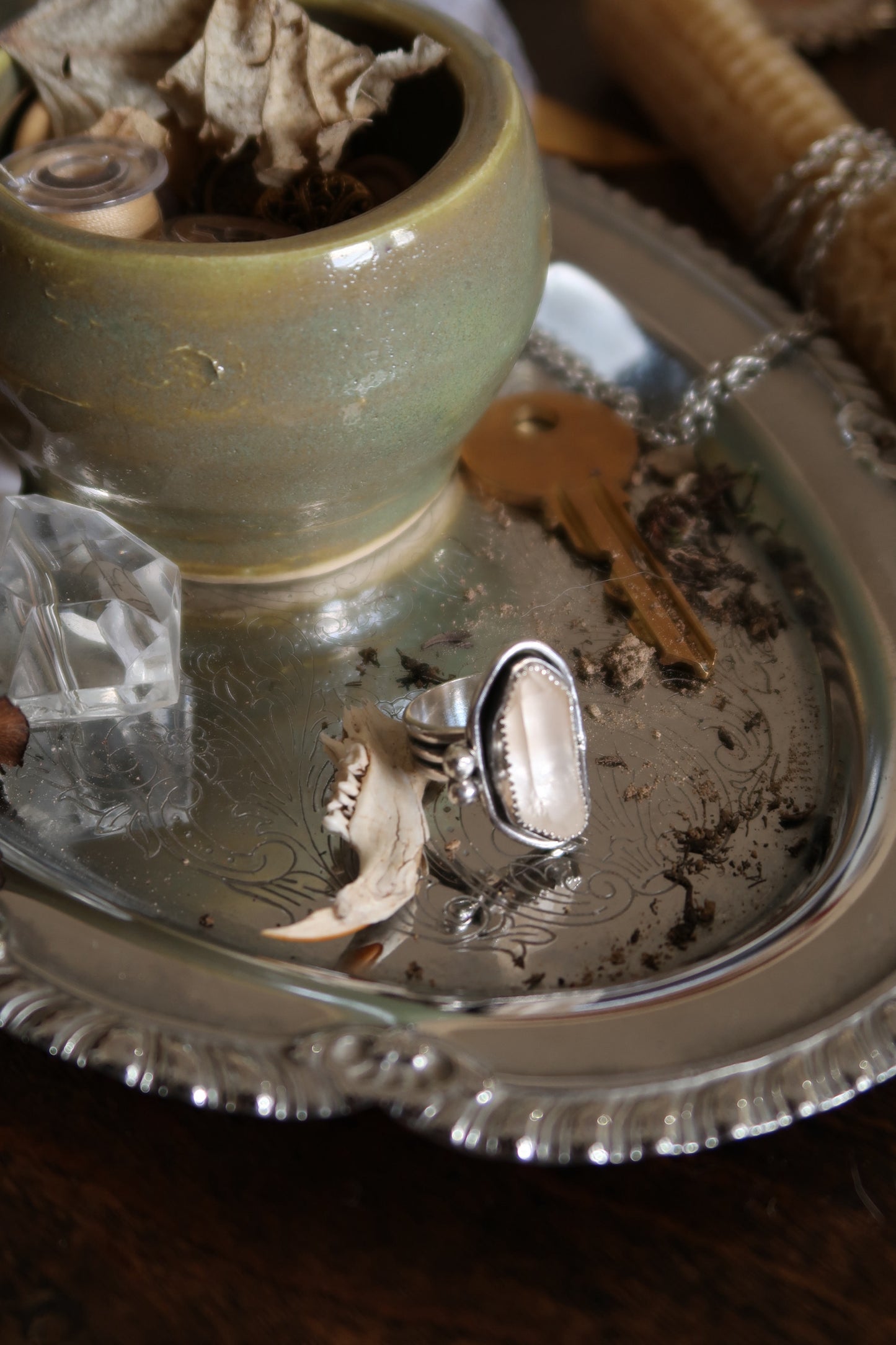 Raw Clear Quartz Ring -Size 5.5