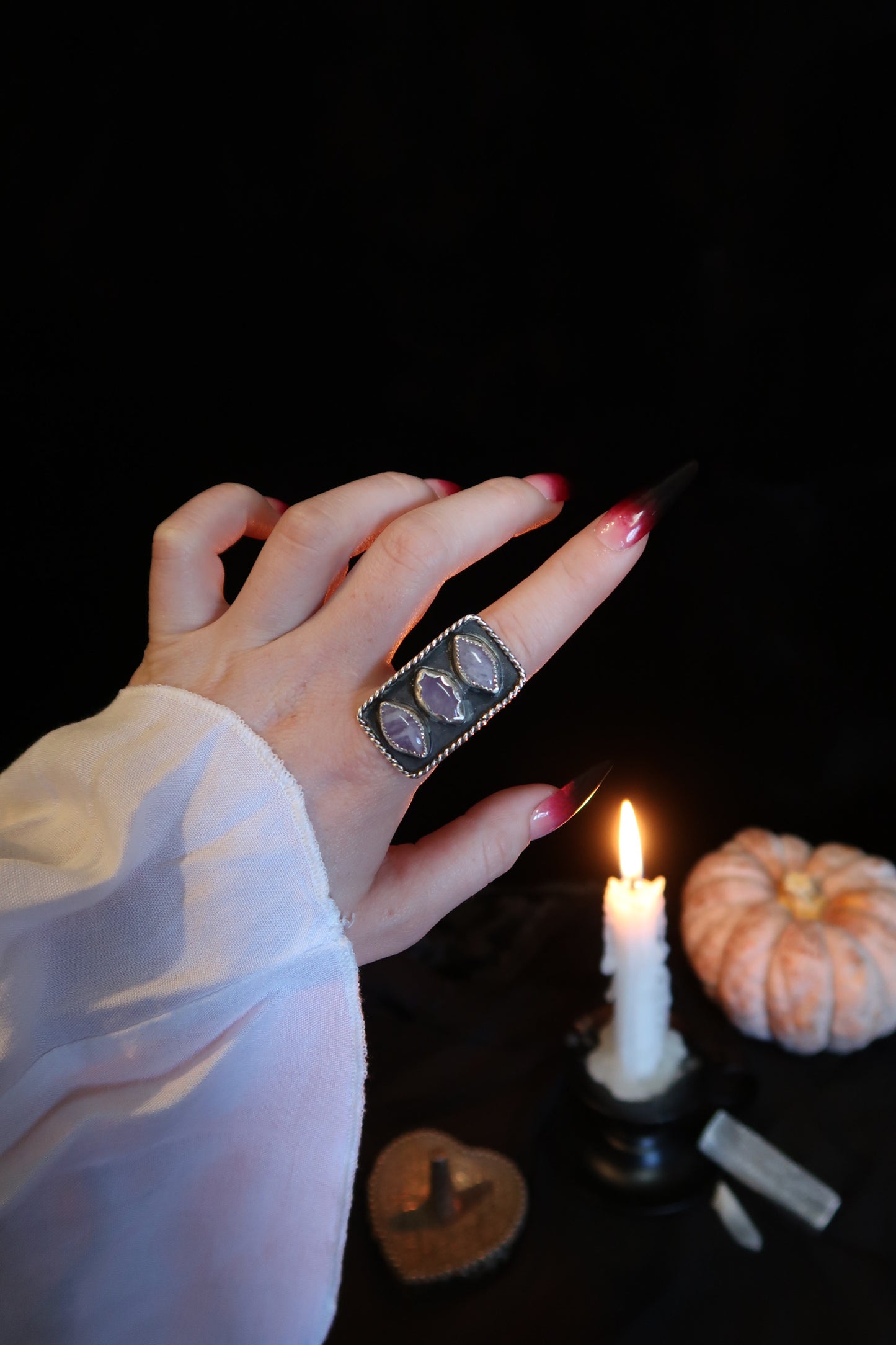 Purple Shadow Box Ring -Size 7