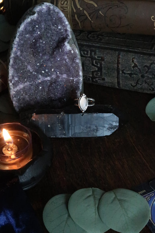 Moonstone Marquise Ring -Size 4