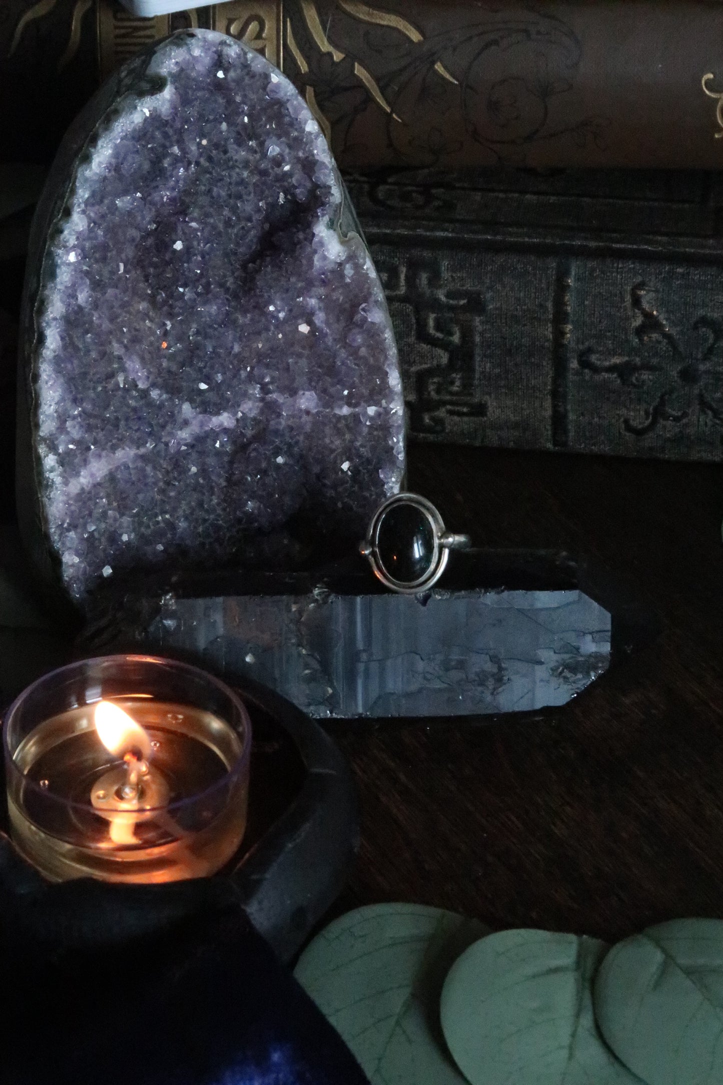 Black Opal Ring -Size 7.5