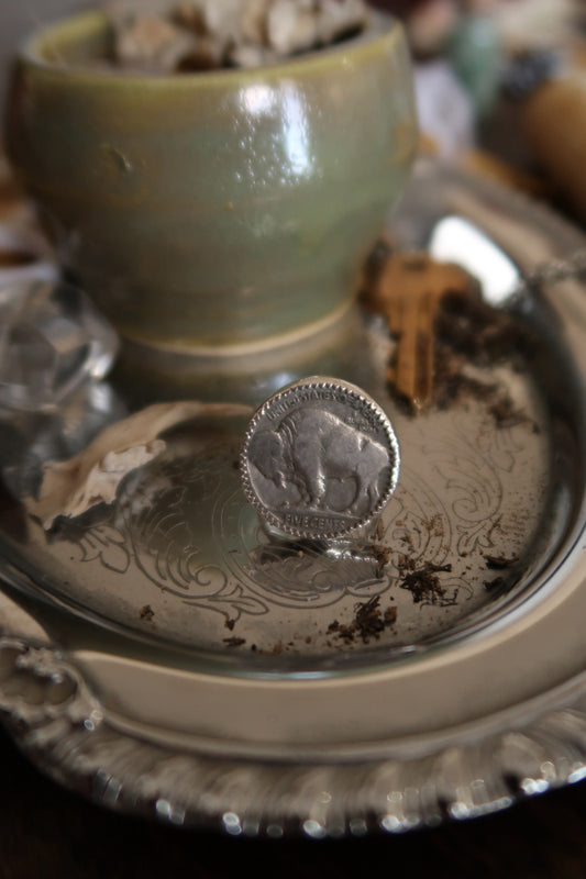 Vintage 1930’s Buffalo Coin Ring -Size 6.5