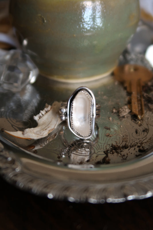 Raw Clear Quartz Ring -Size 5.5