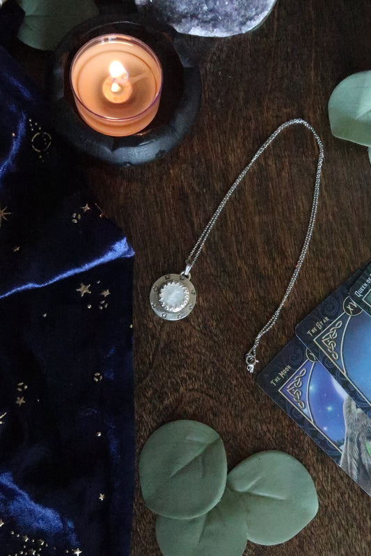 Mother Of Pearl Moon Face Pendant